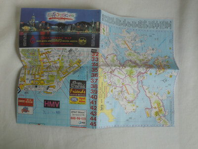 Hongkong Stadtplan, city map,Restaurant Rainbow Prospekt prospectus,Visitenkarte
