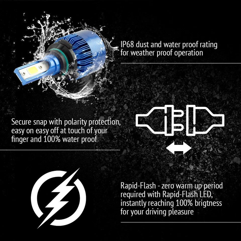 AUTOVIZION LED HID Headlight Conversion kit 9006 6000K for 1988-1989 BMW 635CSi - Image 4 of 4