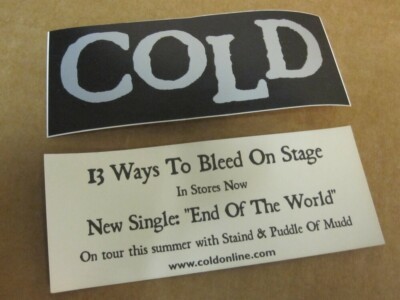 Cold 2000 13 Ways To Bleed Geffen Records Promotional Sticker New Old Stock
