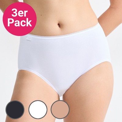 Sloggi 24/7 Cotton Midi Slip, 3er Pack, Baumwolle, weiss, schwarz, haut, 38 - 52