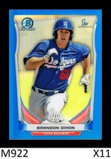 1-2014 BOWMAN CHROME BLUE REFRACTOR BRANDON DIXON REDS /250 QTY
