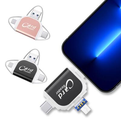 2024 NEW Multi Port 4 in 1 Universal Card Reader, Portable Reader,A Memory X4G2