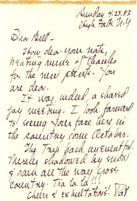 Pat Carroll Autograph Letter Signed