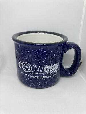 Town Gun Shop Dark Blue Speckled Ceramic Cup Mug 12 Ounce Federal Premium Ammo