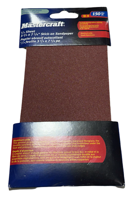 #ad MasterCraft 1 3 Sheet 3 2 3quot; x 7 1 4quot; Stick On Sandpaper 150 Grit AO 5 Pack $6.00