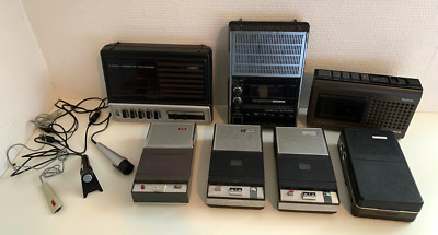 Philips Radiola Konvolut 7 Kassettenspieler + 3 Mikrofone Vintage 60er 70er
