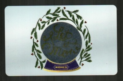 KOHL'S Let it Snow, Snow Globe ( 2016 ) Gift Card ( $0 )
