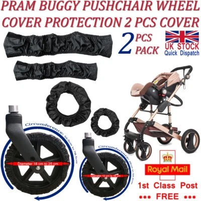 LTG PRO® Ltg Kinderwagen-Buggy Push Stuhl Kinderwagen Rad Bezüge Vorne Rückseite Schwarz