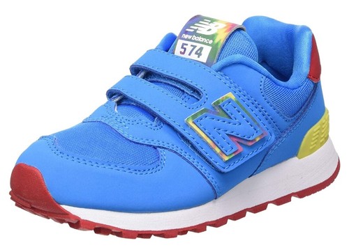 NEW BALANCE 574 DA BAMBINO, PELLE E TESSUTO, COLORE AZZURRO, CHIUSURA  STRAPPO | eBay