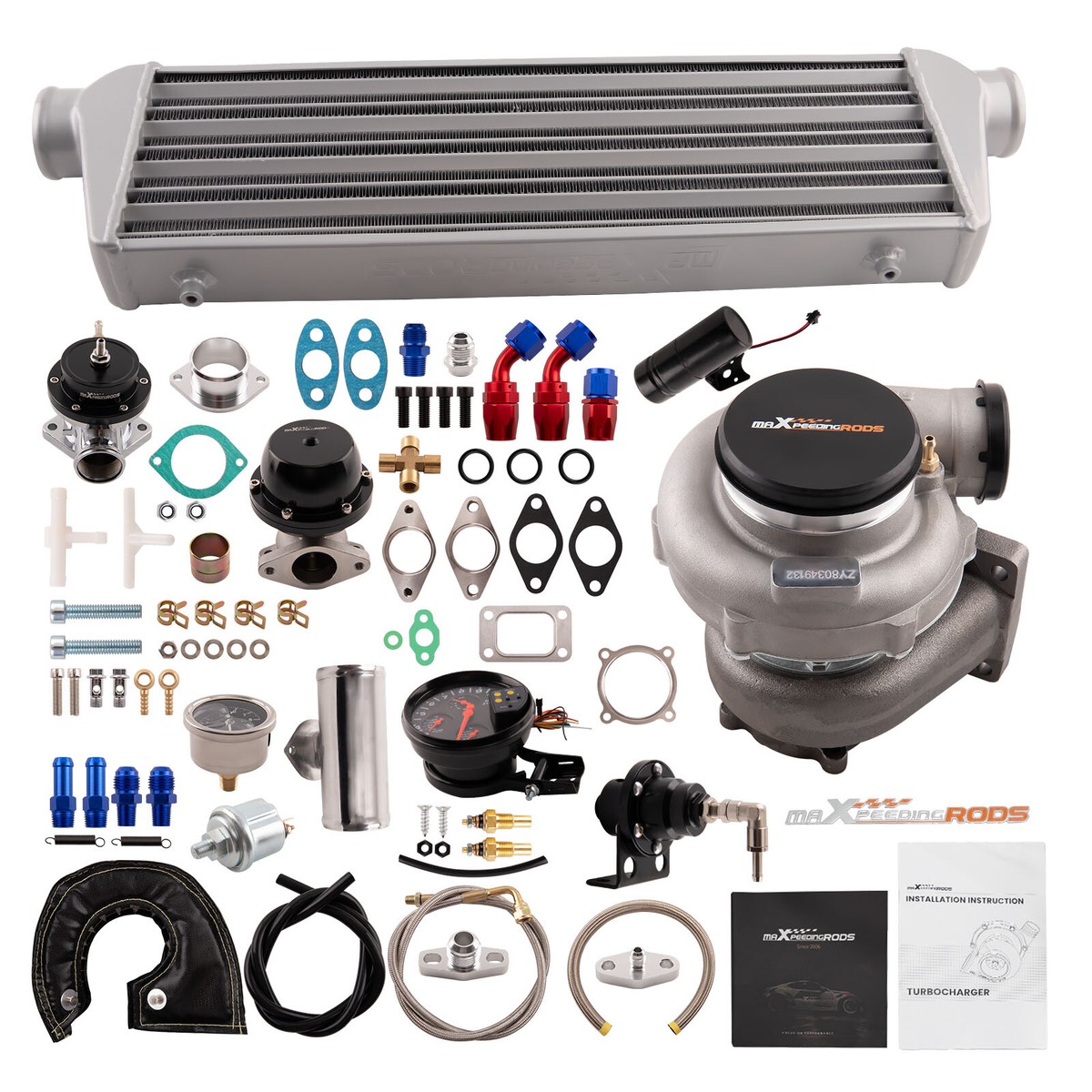 GT35 GT3582 Turbo Kit Wastegate + Intercooler BOV for Honda K20