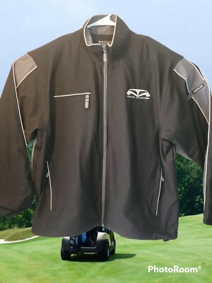 Mens EvRun Eversole Run Golf Tour Master Windbreaker Sz Med Black Repel Teflon 
