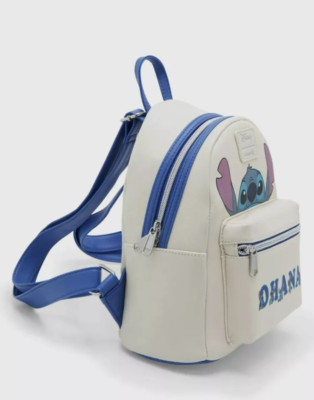 Loungefly Mini Backpack Disney LILO & STITCH OHANA Means Family White NWT