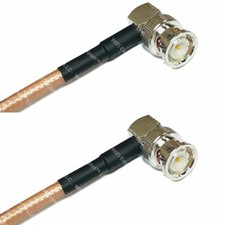 RG142 BNC MALE ANGLE to BNC MALE ANGLE Coaxial RF Coaxial Pigtail Cable USA
