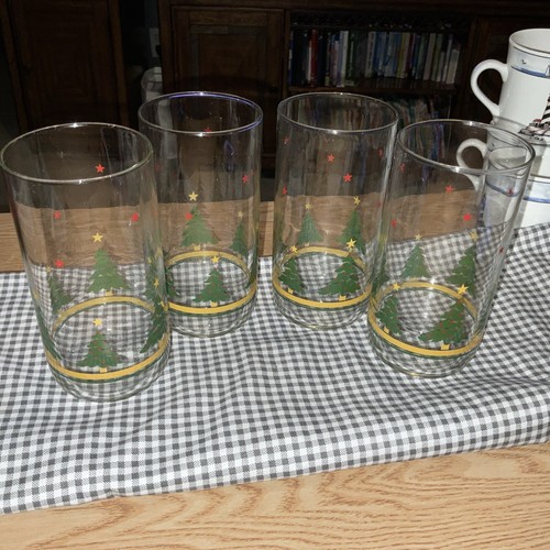 Vintage Libbey Glasses / Tumblers ~ Christmas Woods Pattern ~ 16 oz ~ Set of 4 - Imagen 2 de 21