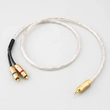 Stereo 3.5mm to Dual RCA HIFI Audio Mobile Phone Audio Video Splitter Cable