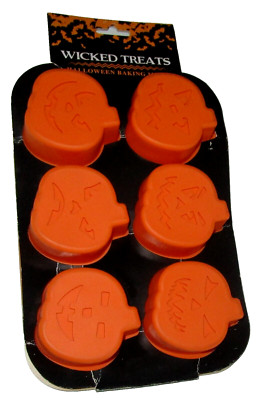 HALLOWEEN ~Silicone Baking Mold ~  6 Cavities ~ PUMPKIN FACES