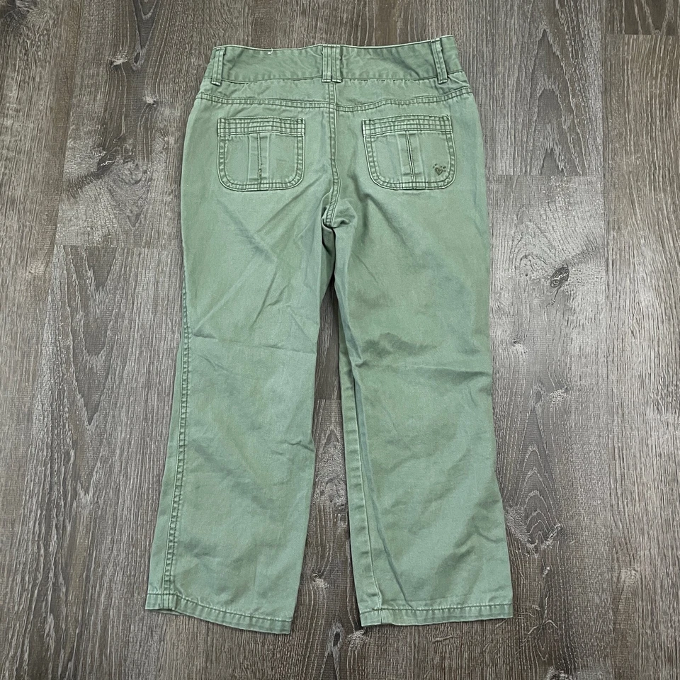 Pantalones capri Justice Girls verde oliva pierna recta talla 10 R Foto 4 de 4