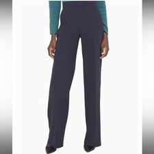 NWT MAXMARA NAVY BLUE TUNDRA CREPE WIDE LEG TROUSERS SIZE 16