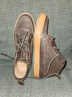 Nike Aina Chukka Supreme QS Gum Leather Sole Size 10 Brown Woven Leather Uppers