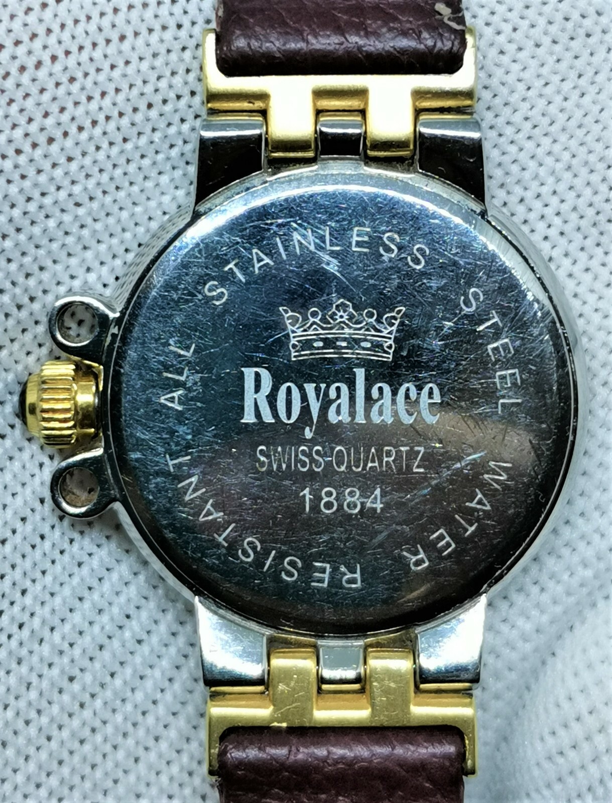 ROYALACE Mother of Pearl MOP Dial Swiss Quartz Ladies Watch All Stainless Steel