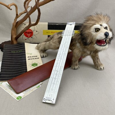 Pickett Simple Trig Slide Rule w Sheath & Directions Vintage Model N 902 T Metal