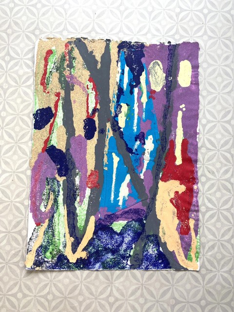 Contemporary Abstract Paper Pulp Painting ~ Rare Piece ~ “mirage” By Alyx Harch Contemporary Abstract Paper Pulp Painting ~ Rare Piece ~ “mirage” By Alyx Harch