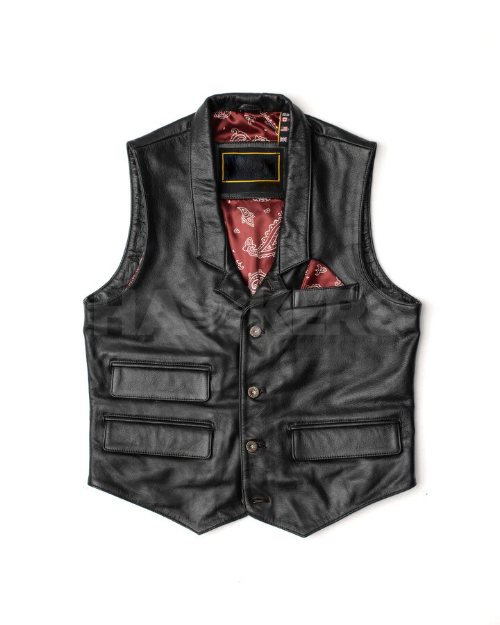 Men's Real Leather motorcycle Black Cow Boy Vest ,Biker Vest ,Party Vest