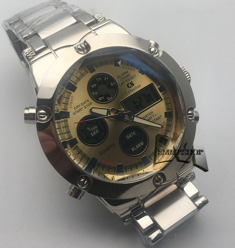 OROLOGIO CS COLLECTION UOMO POLSO CRONOGRAFO MARE ACCIAIO GIALLO B202 mshop  | eBay
