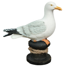 Maritime Deko Figur Möwe auf Stahlpoller Polyresin 15 x 14 x 6cm Tierfigur