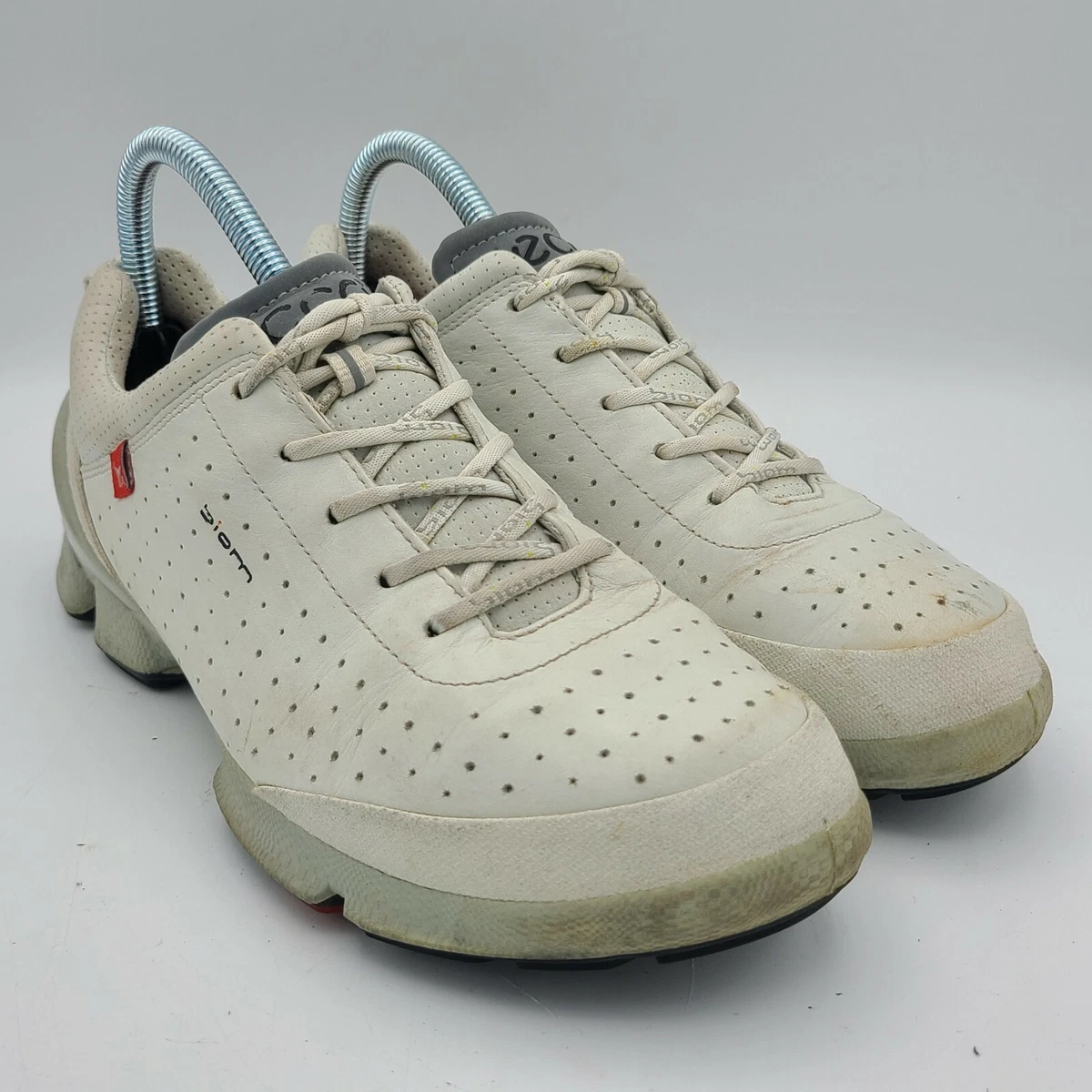 Ecco Natural Motion Walk White Yak Leather Athletic 7.5 EU 38 | eBay