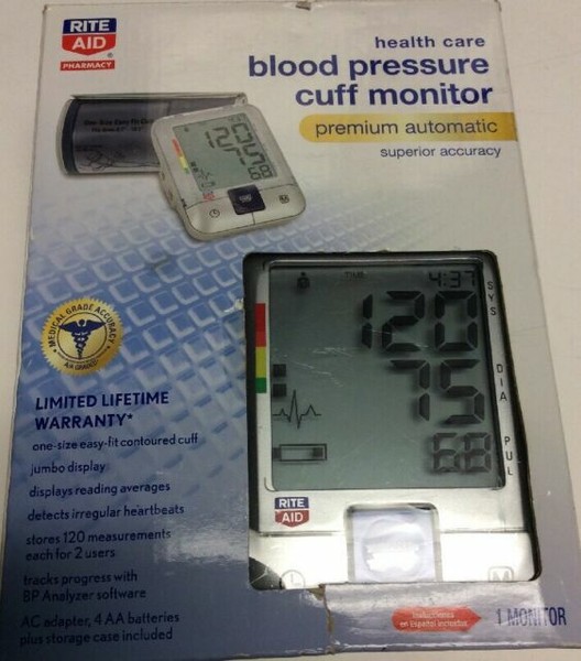 Rite Aid Health Care Blood Pressure Cuff Monitor Automatic Bp3ar1 for