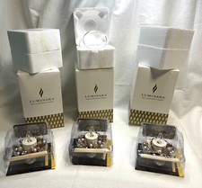 Luminara Flameless Tea Light Candle Berry Glass Ornament Remote NEW Set of Three