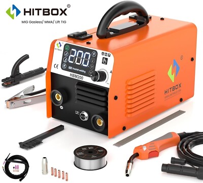 HITBOX MIG Welder 110V 3in1 Gasless Flux Core ARC/ Lift Tig /Weld Machine&Torch