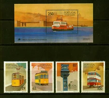 [Portugal 1989 - Lisbon transports] the Souvenir Sheet and set MNH