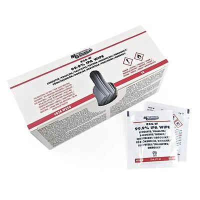 Pack of 50 99.95% Isopropyl Alcohol Wipes IPA 824-WX50 by MG Chemicals