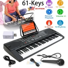 61-Key Digital Music Piano Keyboard Kids Electronic Musical Instrument & Stand