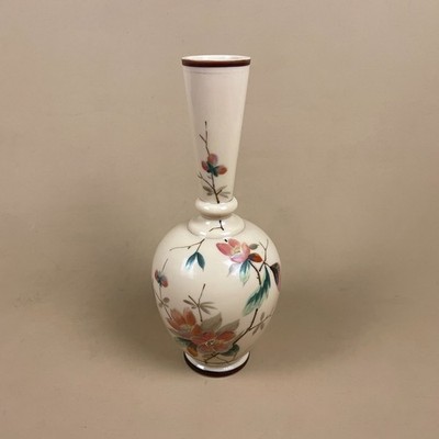 Antike dekorative orientalische Vase Keramik Topf handbemalt Blumen japanisch rosa