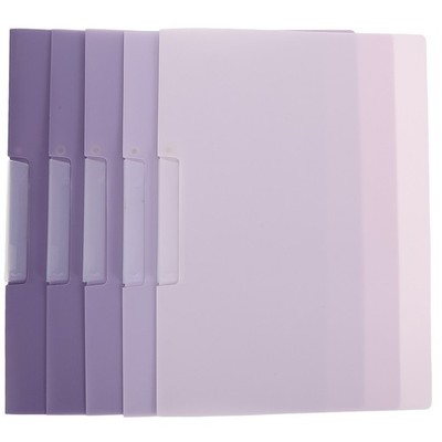 5Pcs Reusable Plastic Report Covers with Swivel Clip Violet for A4 Papers