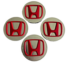 Honda Wheel Center Caps Red Logo On Silver Rim Hubcaps 69mm 2.75 Set Of 4 Honda Wheel Center Caps Red Logo On Silver Rim Hubcaps 69mm 2.75 Set Of 4