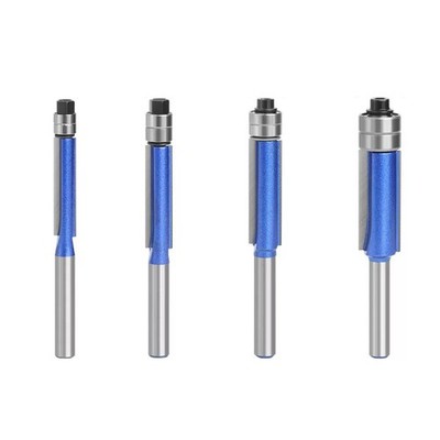 4x 1/4'' Shank Straight Flush Trim Router Bit Set Woodworking Template Cutter