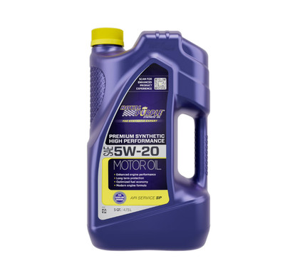 Royal Purple High Performance Motor Oil 5W-20, Premium Synthetic Motor Oil, 5QT