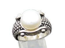 925 Sterling Silver Vintage Freshwater Pearl Cocktail Ring Sz 7.5 RG20805