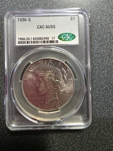 1926-S Peace Dollar $1 CAC AU55 Silver Coin San Francisco Collectible  #172