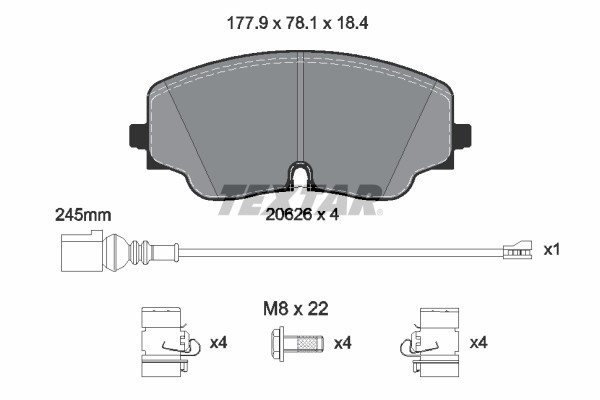 Textar Bremsbelagsatz BremsklöTze Vorne FüR VW Golf Viii CD1 CB1 DA1 CG5-image