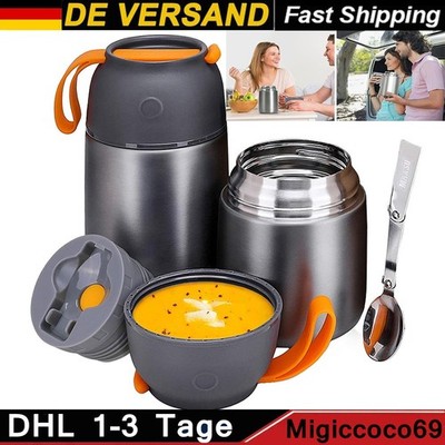 Blockhütte Edelstahl Thermobehälter für Essen I Mit Göffel&Gabel Isolierbehälter