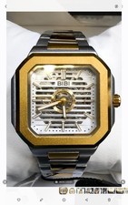 Bibi Luxury Watch Skeletone Mechanical Movement Two-tone Tone Silver Gold