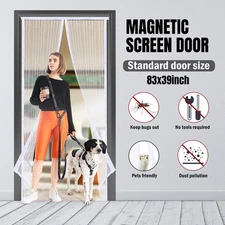 83"x39" Magnetic Mosquito Door Net Mesh Hands Free Curtain Anti Bugs Durable