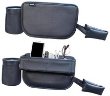 2 Pack Large Capacity Car Seat Gap Filler Organizer with Cup Holder PU Leather