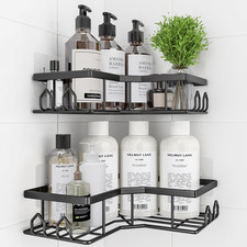 Adhesive Shower Caddy, 2 Pack Corner Bath Organizer, Rustproof Stainless Steel S