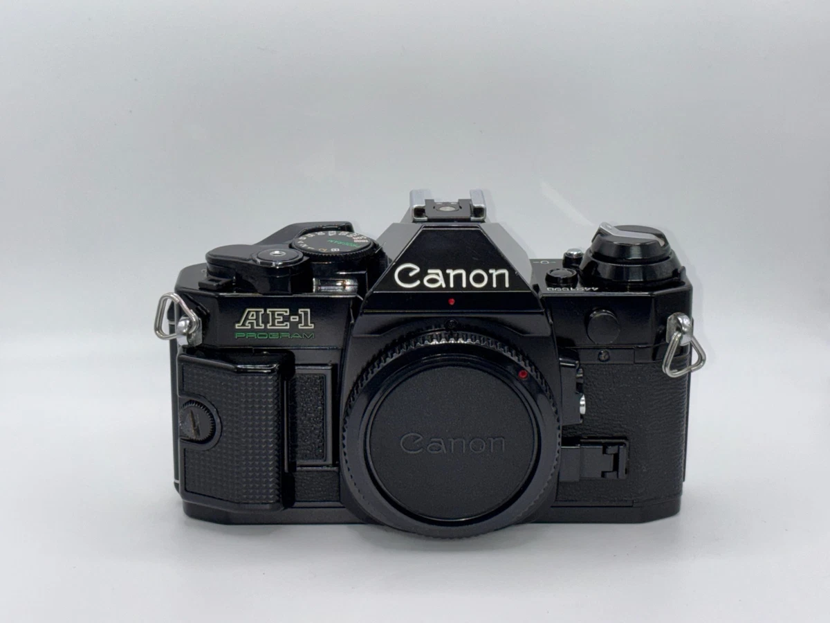 [COMO NUEVA con tapa] Programa Canon AE-1 35mm SLR Cámara fotográfica cuerpo negro de JAPÓN